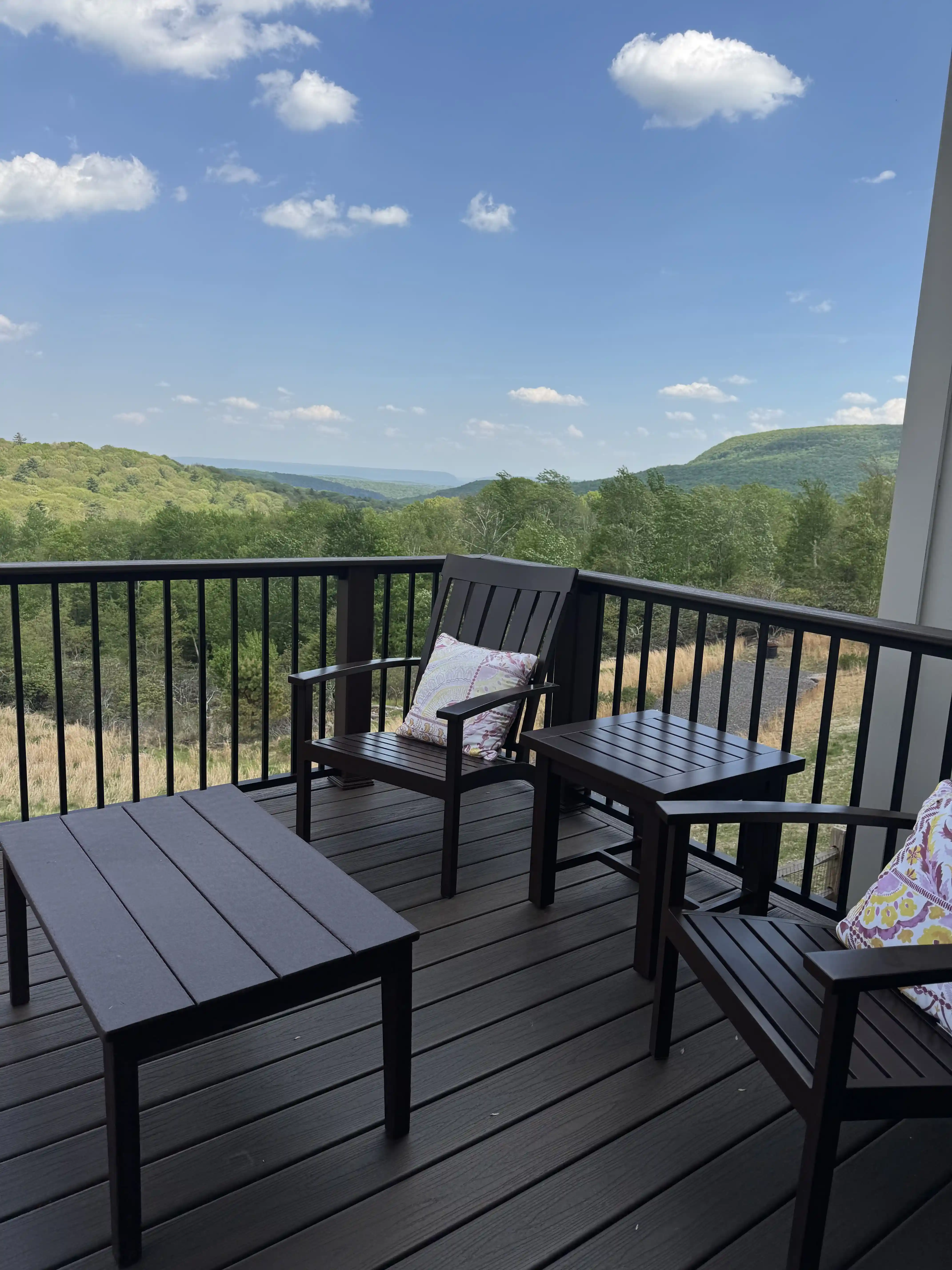 Private mountain balcony view